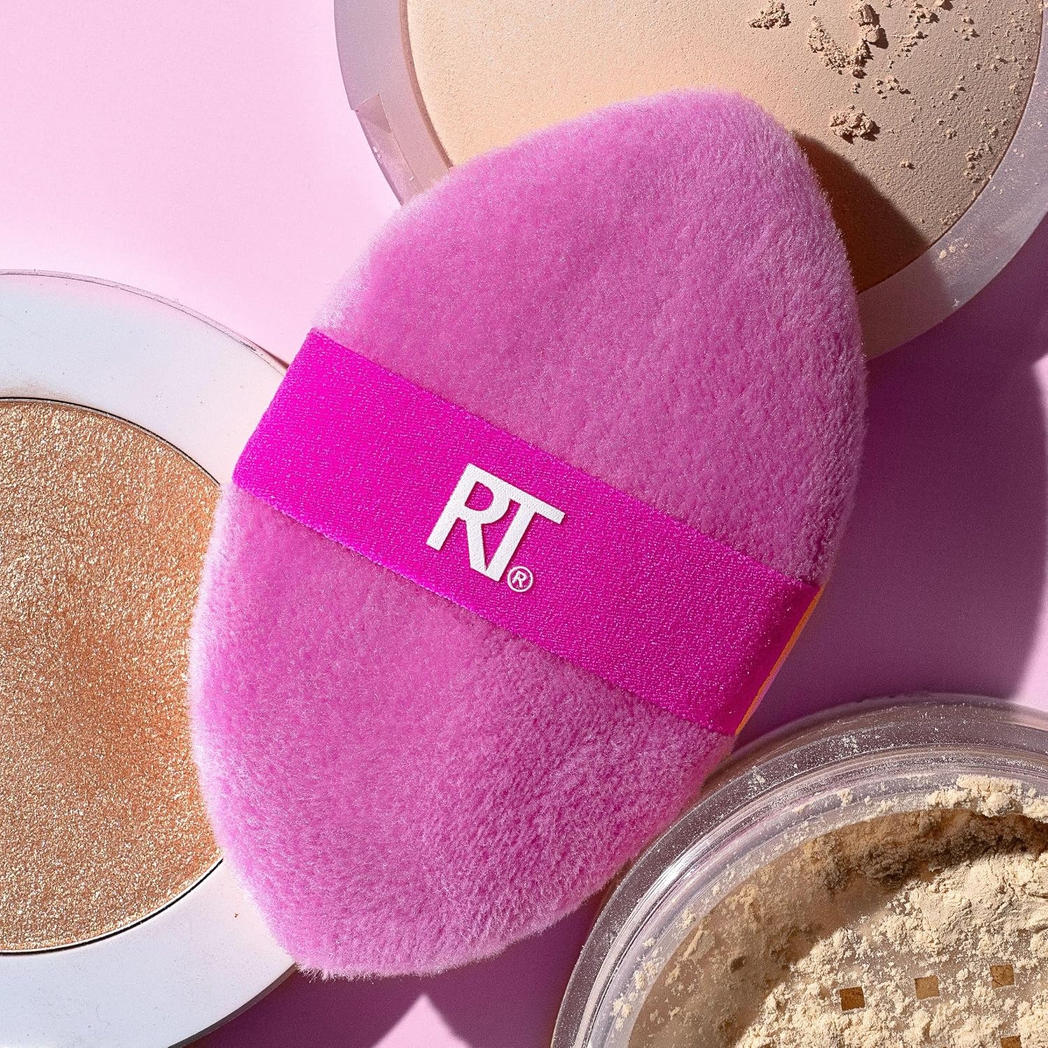 image:imageReal Techniques Miracle 2In1 Powder Puff Travel Case DualSided Makeup Blending Puff Elastic Band Precision Makeup Sponge amp Powder Puff For Liquid Cream amp Powders Travel Case 2 Count2 Piece Set
