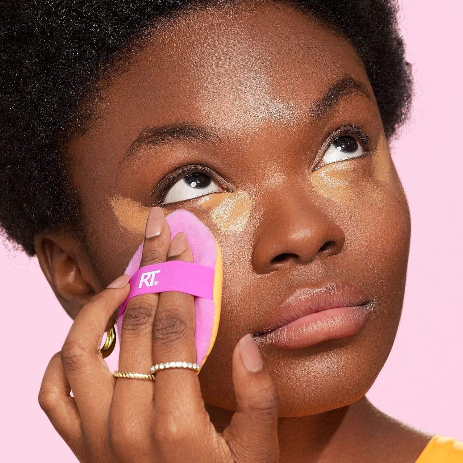 image:imageReal Techniques Miracle 2In1 Powder Puff 4 Pack DualSided Full Size Makeup Blending Puff Reversible Elastic Band Makeup Sponge amp Powder Puff For Liquid Cream amp Powder Products CrueltyFree