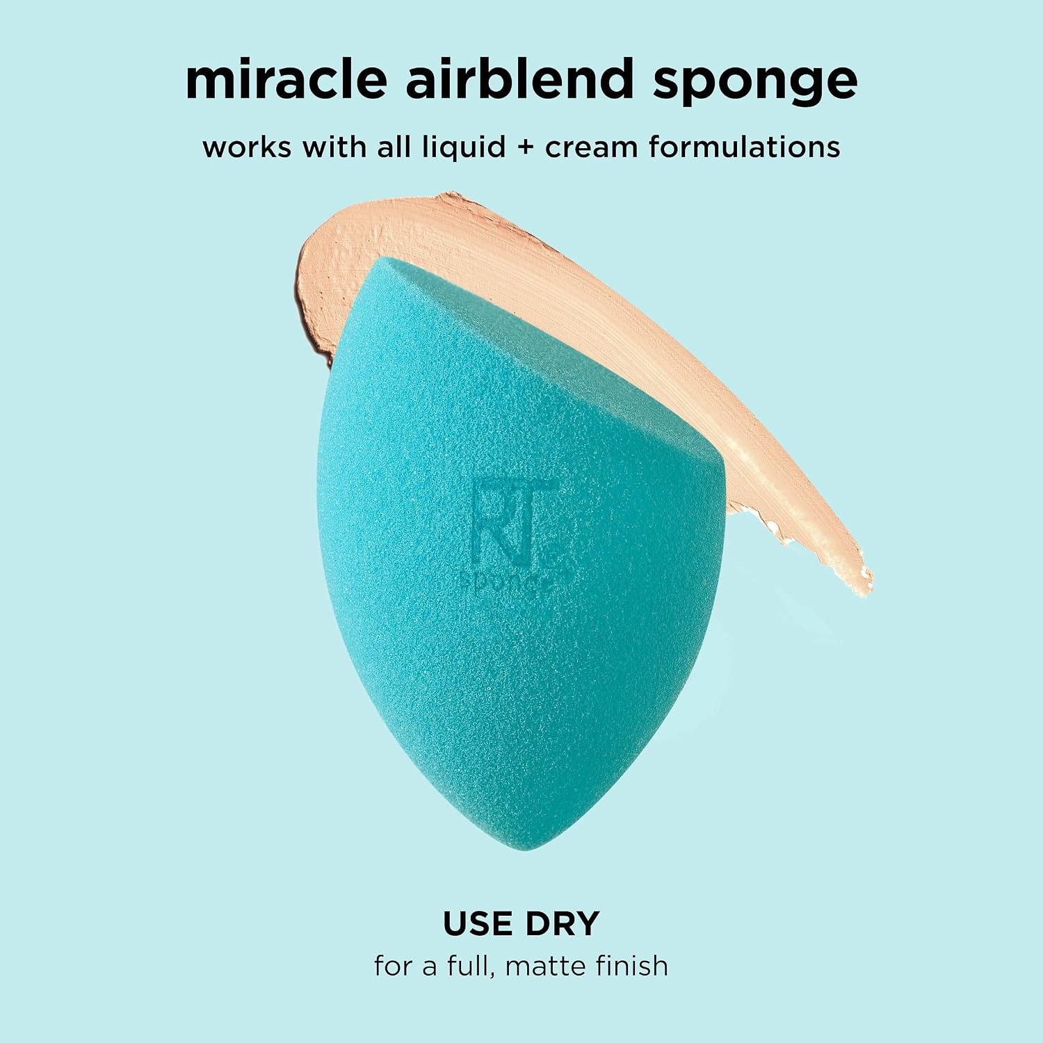 image:imageReal Techniques Miracle Airblend Makeup Sponge Matte Makeup Blending Sponge For Liquid Cream amp Powder Products Offers Medium To Full Coverage Foundation Sponge LatexFree Foam 2 Count