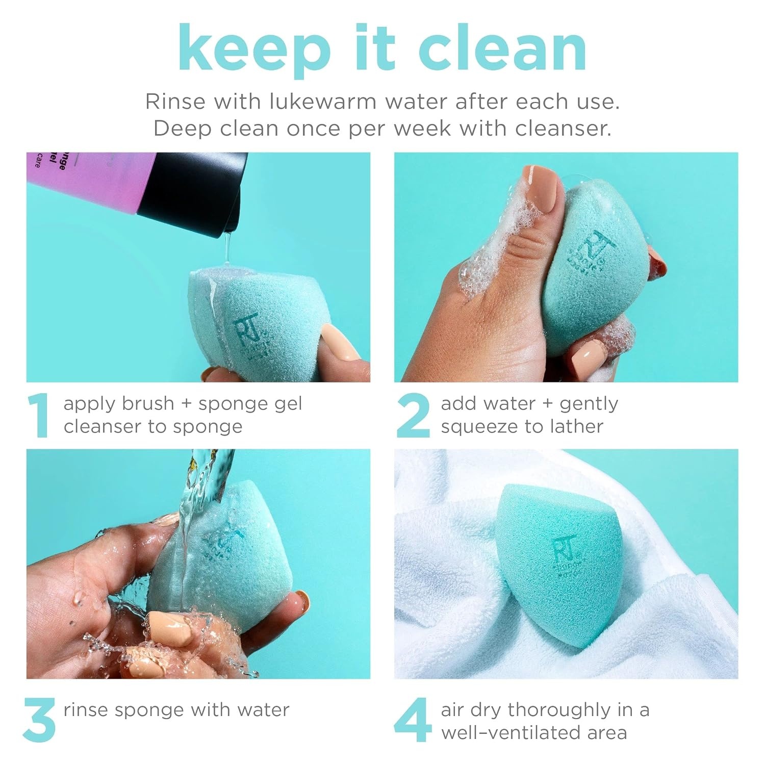 image:imageReal Techniques Miracle Airblend Makeup Sponge Matte Makeup Blending Sponge For Liquid Cream amp Powder Products Offers Medium To Full Coverage Foundation Sponge LatexFree Foam 2 Count