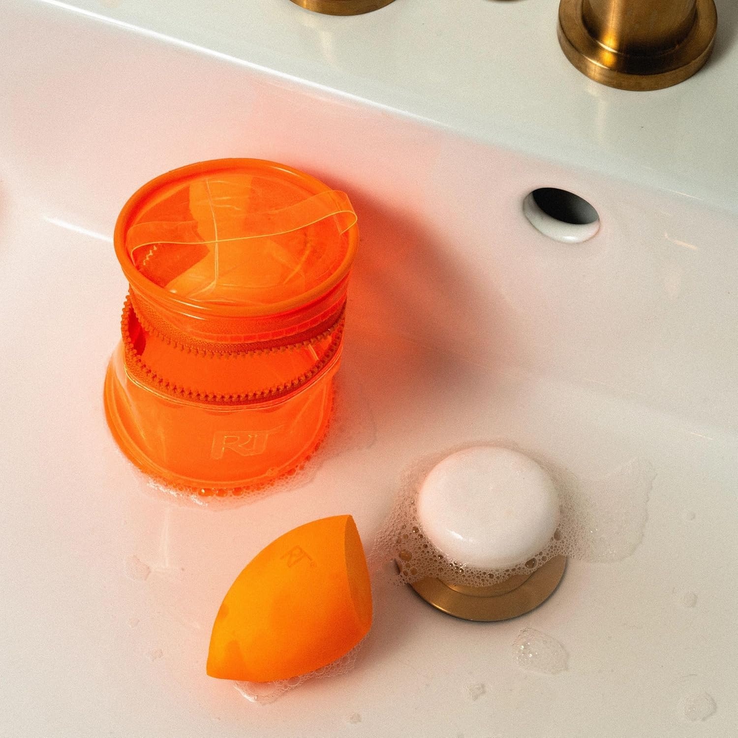 image:imageReal Techniques Miracle Blend Cleanse 3 Piece Set Makeup Sponge For Blending Foundation amp Solid Soap For Deep Cleaning Sponges Includes Travel Storage Tote CrueltyFree amp LatexFree