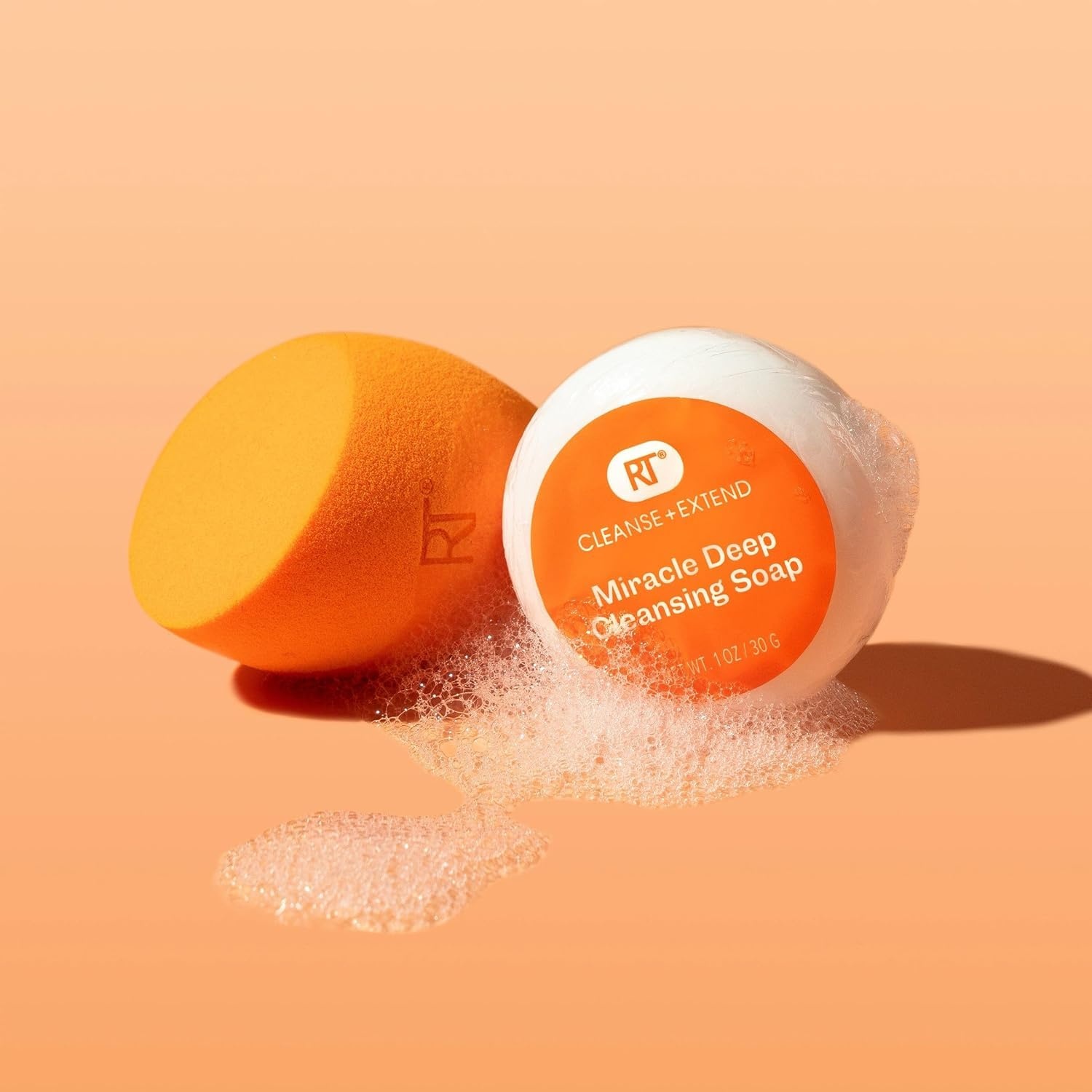 image:imageReal Techniques Miracle Blend Cleanse 3 Piece Set Makeup Sponge For Blending Foundation amp Solid Soap For Deep Cleaning Sponges Includes Travel Storage Tote CrueltyFree amp LatexFree