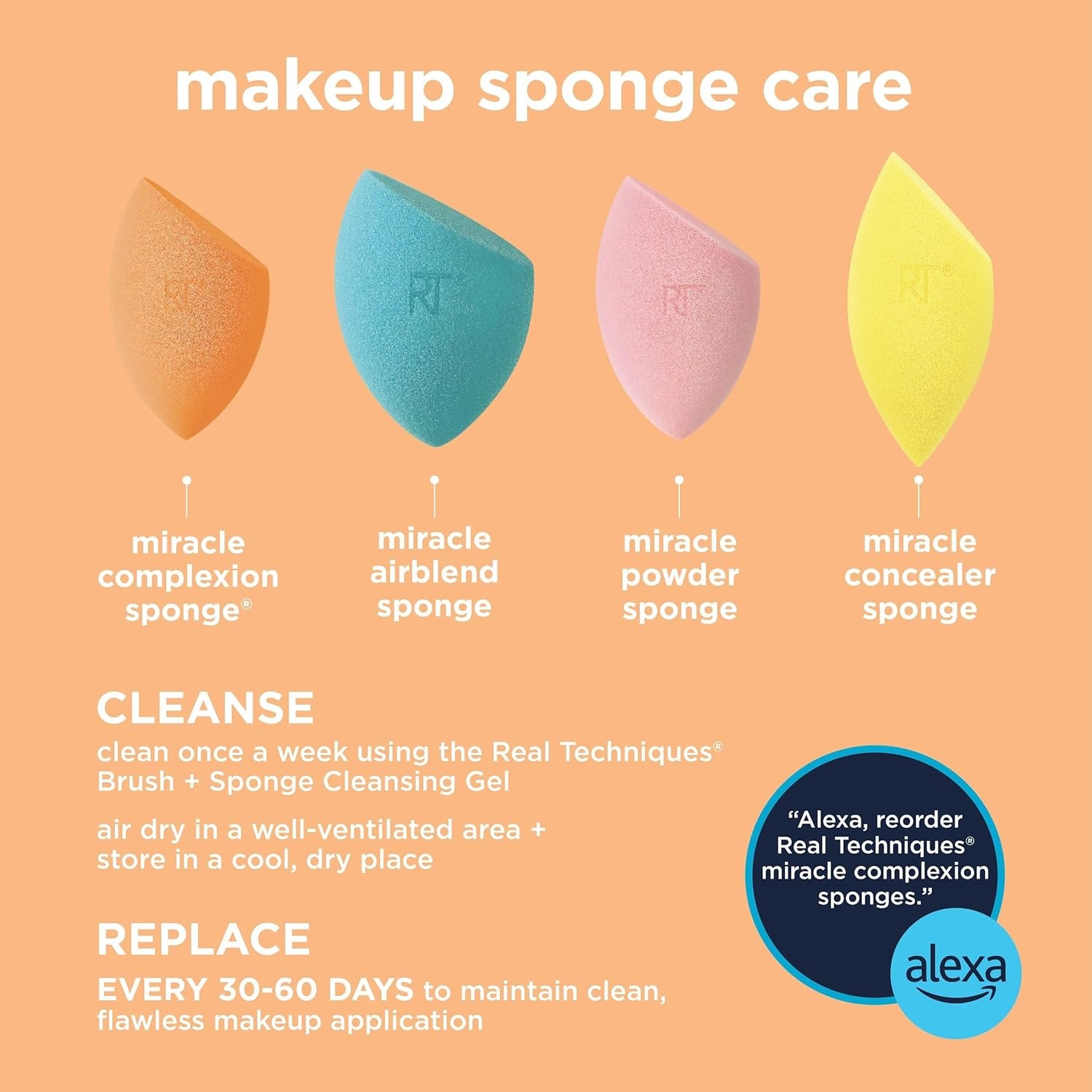 image:imageReal Techniques Miracle Complexion Sponge Concealer Sponge Duo Makeup Blending Sponges For Foundation amp Concealer Offers Light To Medium Coverage Natural Dewy Makeup LatexFree Foam 2 CountUltimate Makeup Sponge Trio 3 Count