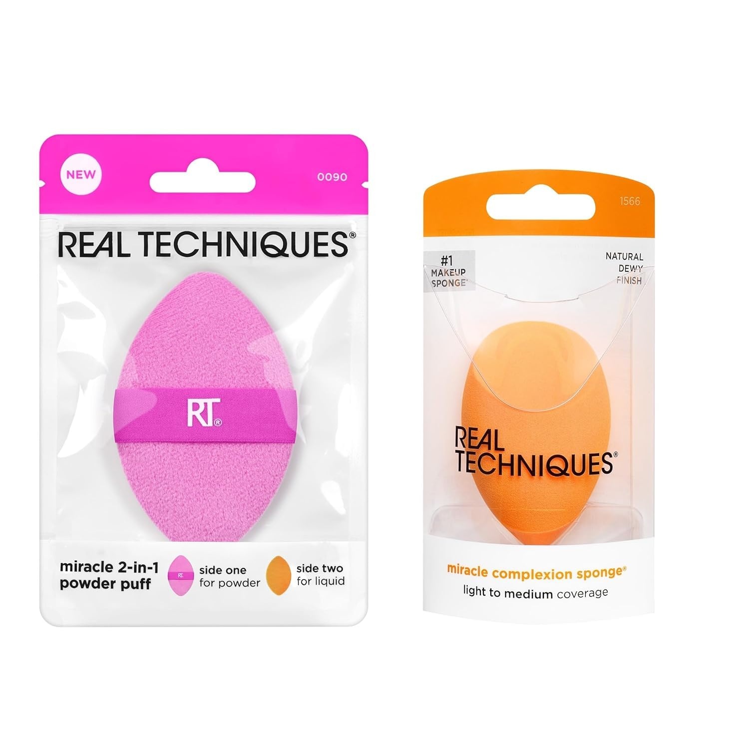 image:imageReal Techniques Miracle Complexion Sponge Miracle 2In1 Powder Puff Makeup Blending Sponge amp DualSided Powder Puff For Liquids Creams amp Powders Vegan amp LatexFree 2 Count