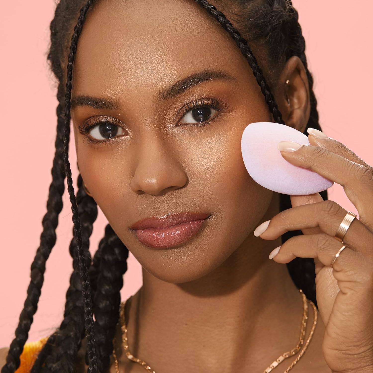 image:imageReal Techniques Miracle Powder Sponge Makeup Blending Sponge For Powder Products Set Makeup For Natural Finish amp Cloud Skin Buildable Coverage Velvet Material LatexFree Foam 1 Count2 Count Pack of 2