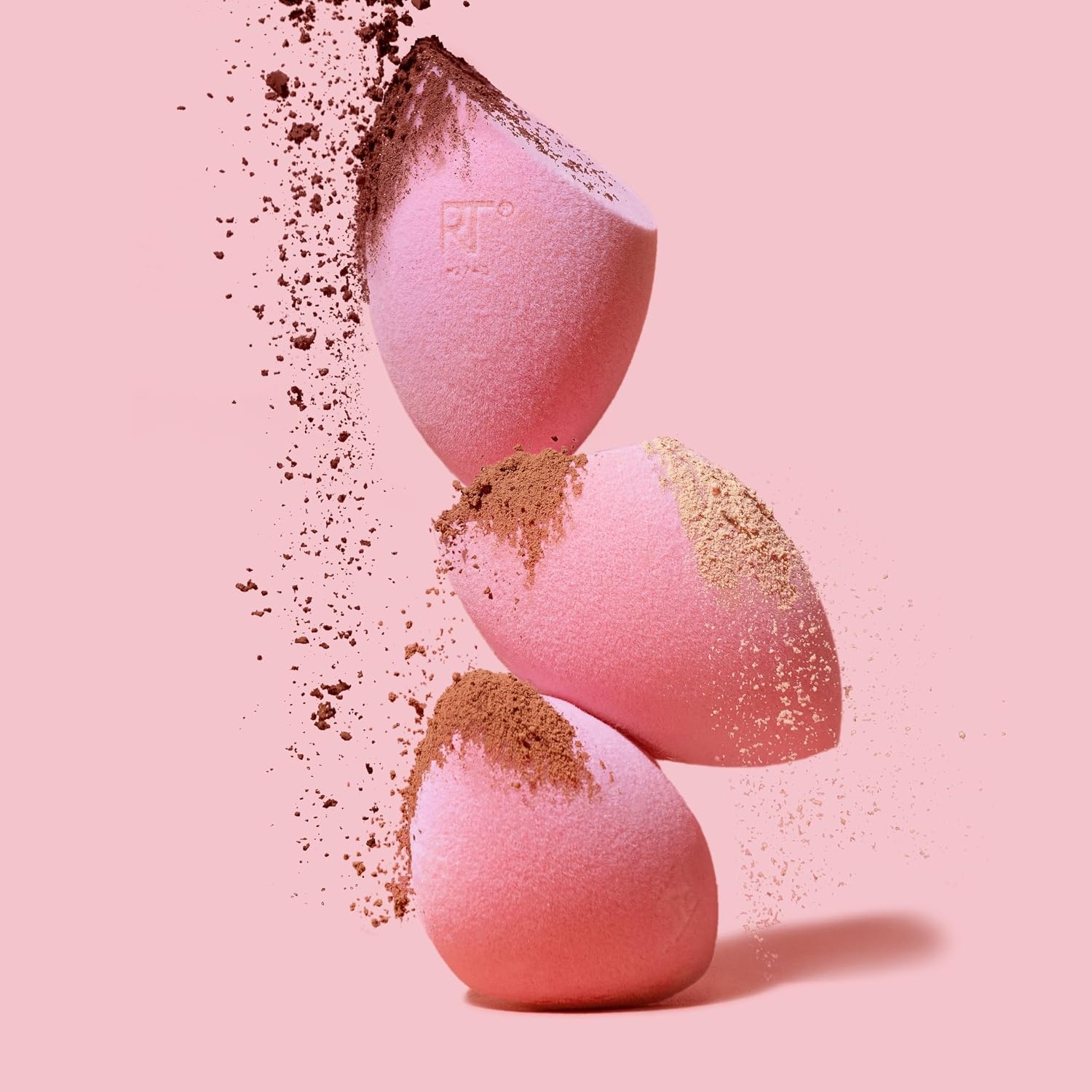 image:imageReal Techniques Miracle Powder Sponge Makeup Blending Sponge For Powder Products Set Makeup For Natural Finish amp Cloud Skin Buildable Coverage Velvet Material LatexFree Foam 1 Count2 Count Pack of 2