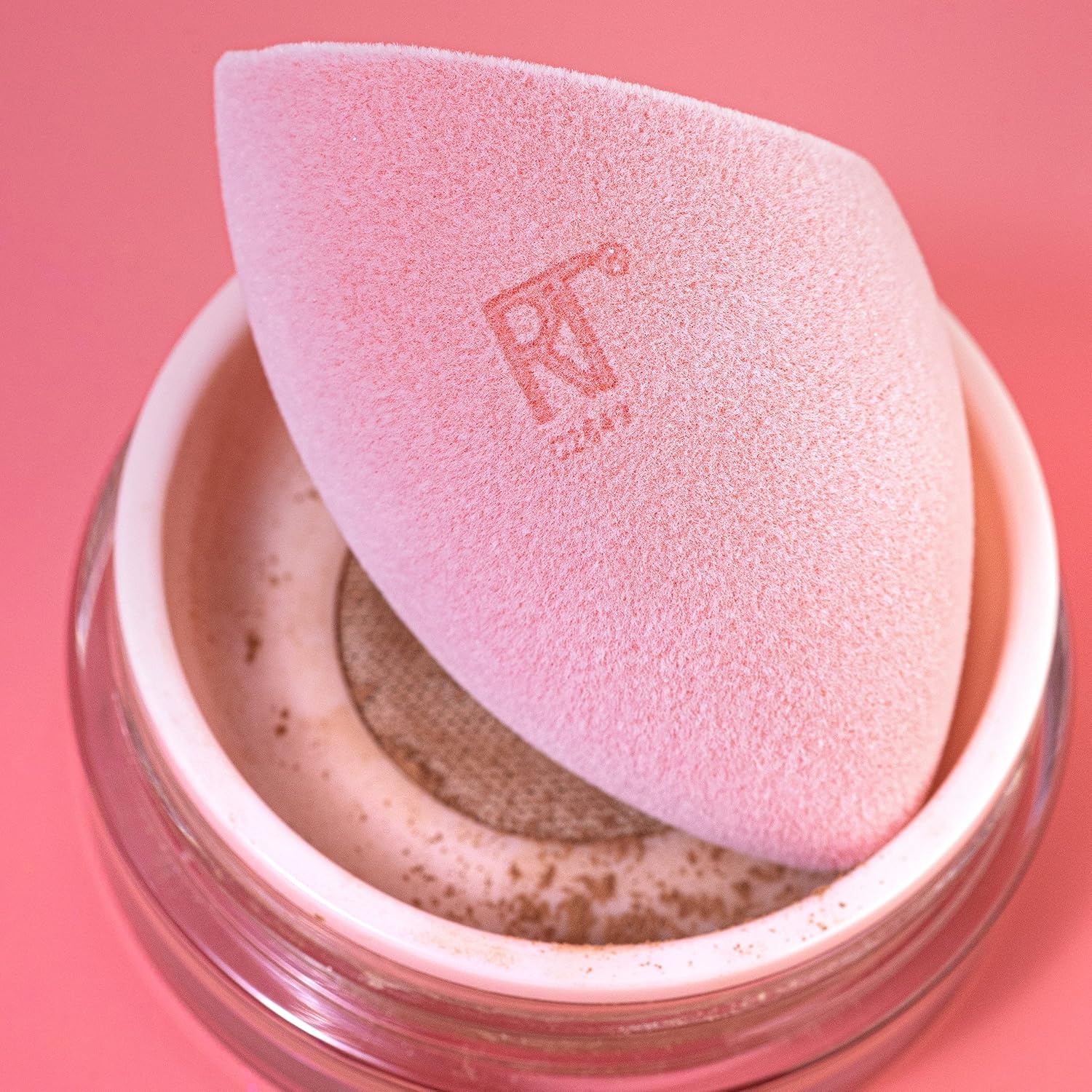 image:imageReal Techniques Miracle Powder Sponge Makeup Blending Sponge For Powder Products Set Makeup For Natural Finish amp Cloud Skin Buildable Coverage Velvet Material LatexFree Foam 1 Count2 Count Pack of 2