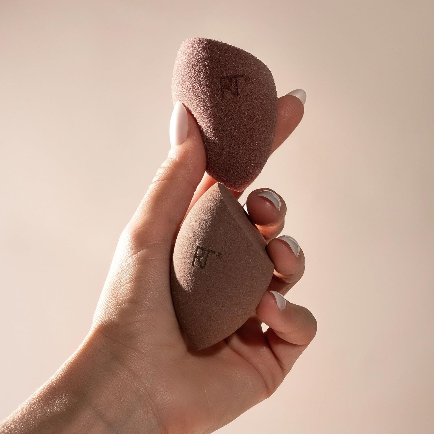 image:imageReal Techniques New Nudes Blurred Base Kit 5 Piece Face Makeup Brush Set with Powder Puff for Foundation Concealer Blush Contour amp Powder Blending Soft Bristles CrueltyFreeBlending Brush 1 Count