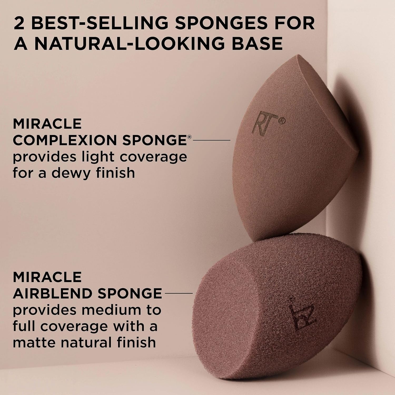image:imageReal Techniques New Nudes Blurred Base Kit 5 Piece Face Makeup Brush Set with Powder Puff for Foundation Concealer Blush Contour amp Powder Blending Soft Bristles CrueltyFreeBlending Brush 1 Count