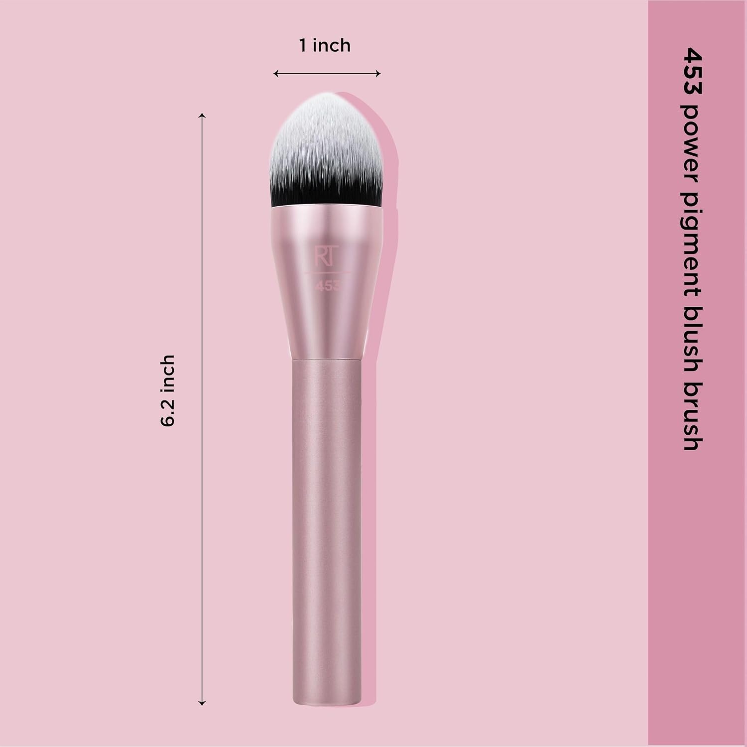 image:imageReal Techniques Power Pigment Blush Makeup Brush Cheek Brush For Liquid amp Cream Blush Dense Synthetic Bristles Unique Pointed Shape For Precise Application Vegan amp Cruelty Free 1 CountPower Pigment Brush