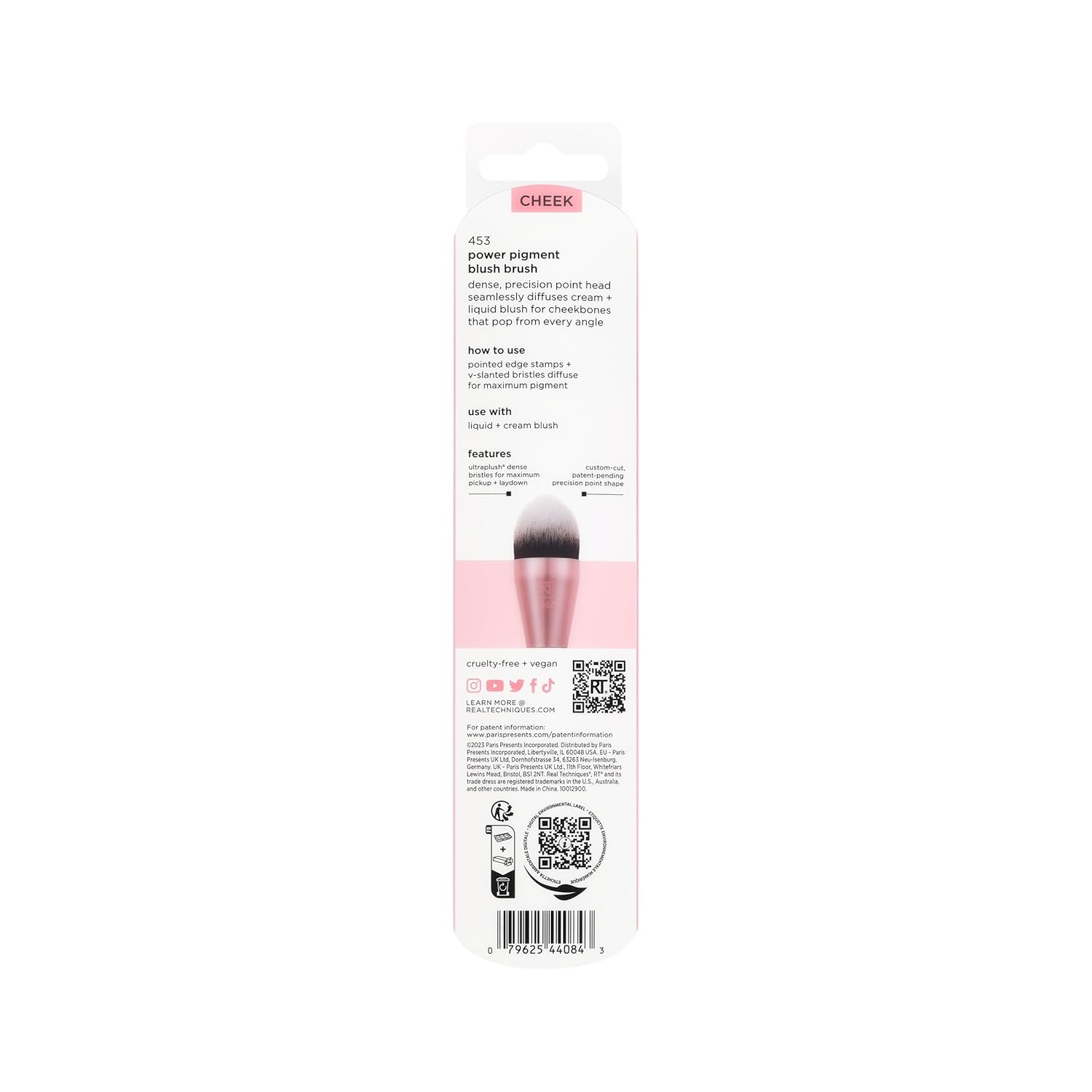 image:imageReal Techniques Power Pigment Blush Makeup Brush Cheek Brush For Liquid amp Cream Blush Dense Synthetic Bristles Unique Pointed Shape For Precise Application Vegan amp Cruelty Free 1 CountPower Pigment Brush