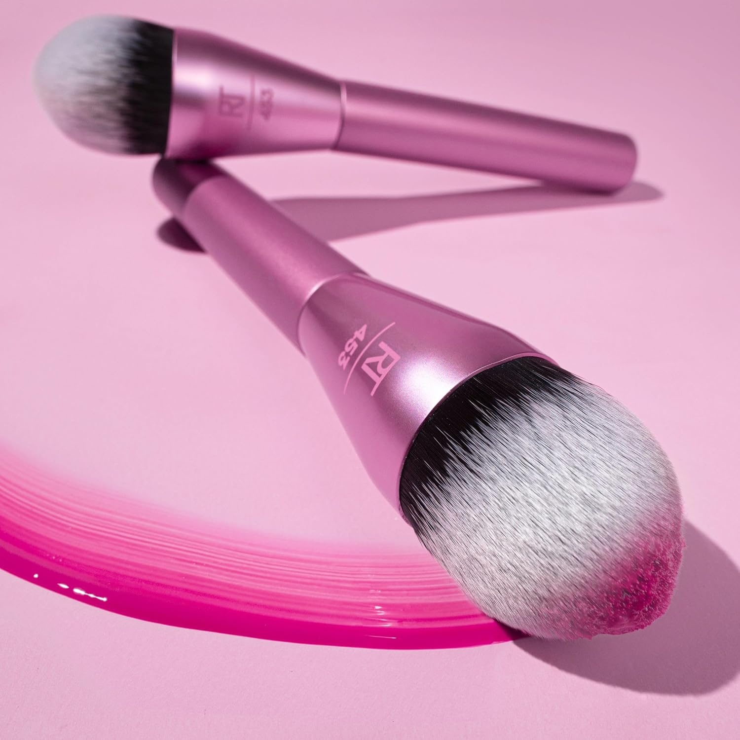 image:imageReal Techniques Power Pigment Blush Makeup Brush Cheek Brush For Liquid amp Cream Blush Dense Synthetic Bristles Unique Pointed Shape For Precise Application Vegan amp Cruelty Free 1 CountPower Pigment Brush