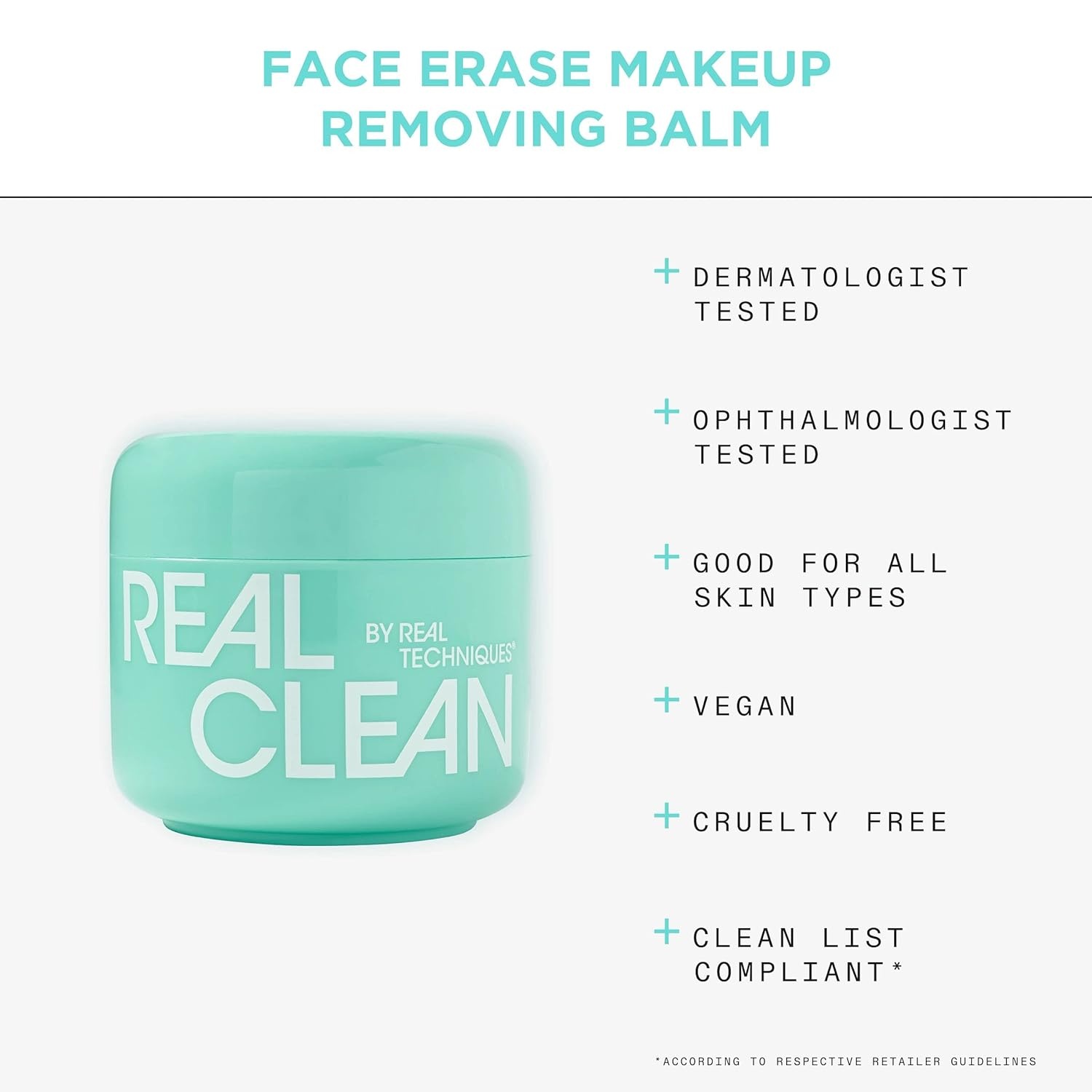 image:imageReal Techniques Real Clean Face Erase Makeup Removing Balm Hydrating Makeup Cleansing Balm Remove Stubborn Makeup Hyaluronic Acid Moisturizes amp Vitamin A Helps Exfoliate 2 fl oz Jar