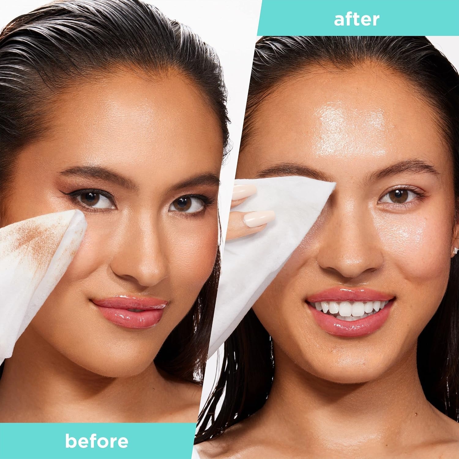 image:imageReal Techniques Real Clean XL Hydrating Facial Wipes Infused With Hyaluronic Acid DualUsage Cleansing Wipes Repair Skin amp Gently Remove Makeup Fragrance Free 25 CountBlue
