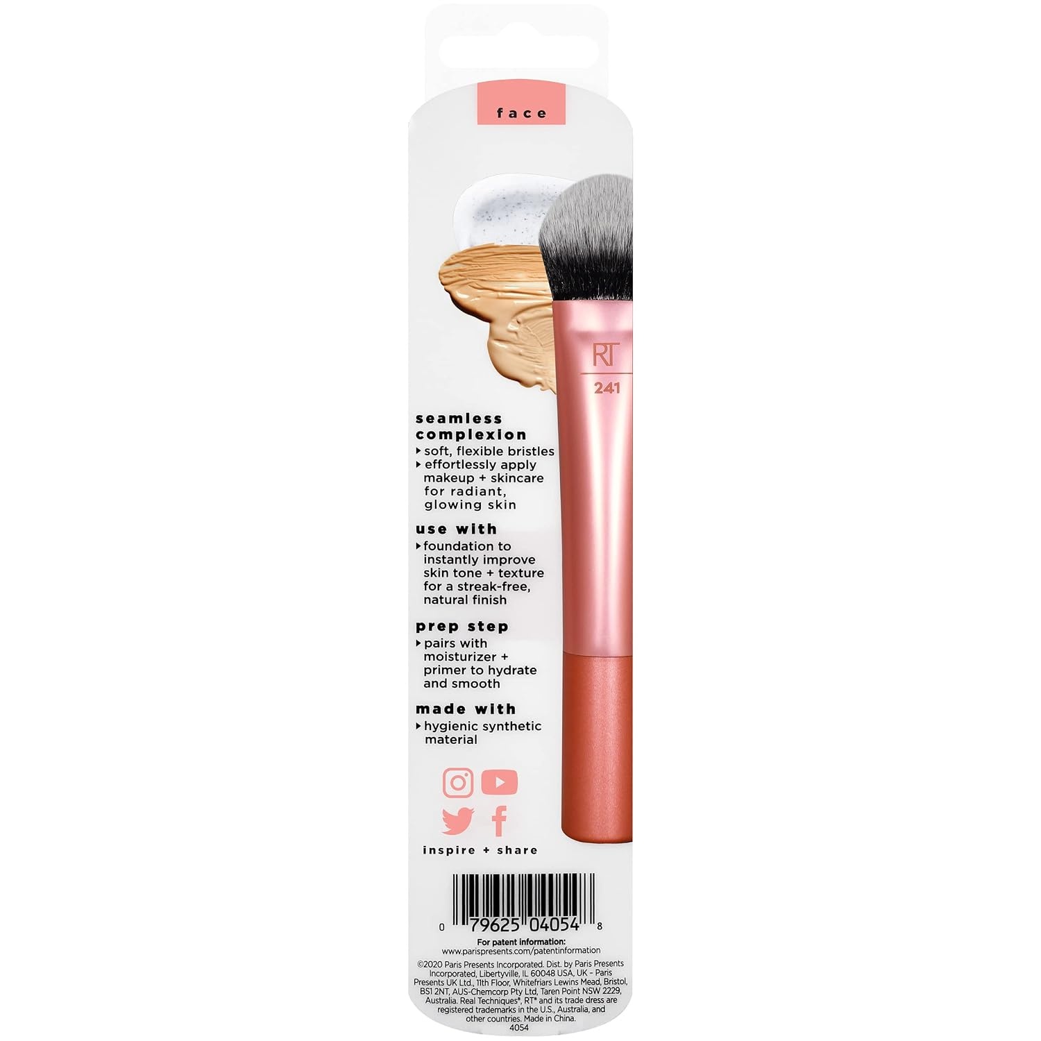 image:imageReal Techniques Seamless Complexion Makeup Brush For Foundation Primer amp Moisturizer Multipurpose Foundation Brush Or Skincare Tool StreakFree Buildable Coverage amp Natural Finish 1 Count