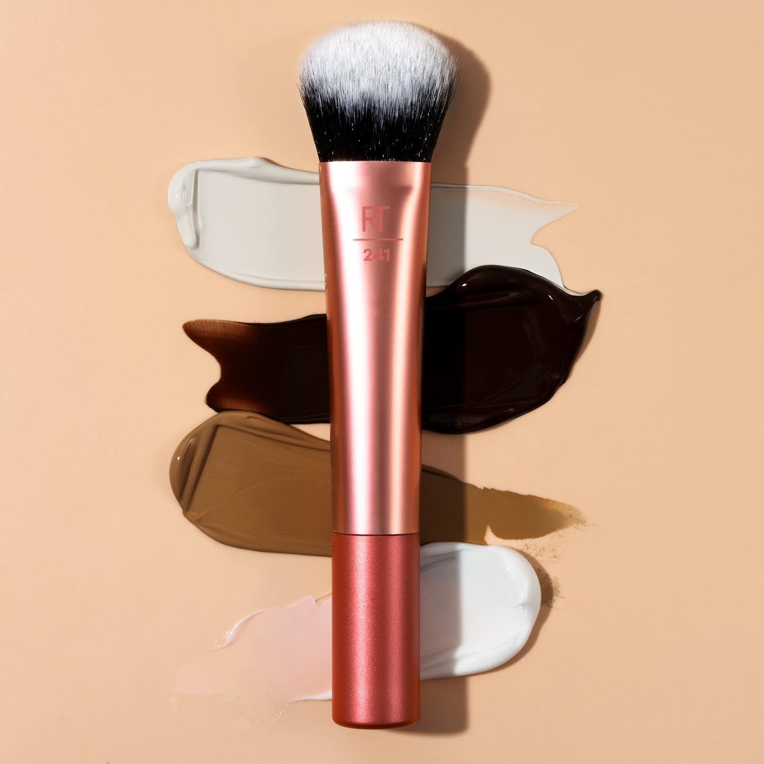 image:imageReal Techniques Seamless Complexion Makeup Brush For Foundation Primer amp Moisturizer Multipurpose Foundation Brush Or Skincare Tool StreakFree Buildable Coverage amp Natural Finish 1 Count