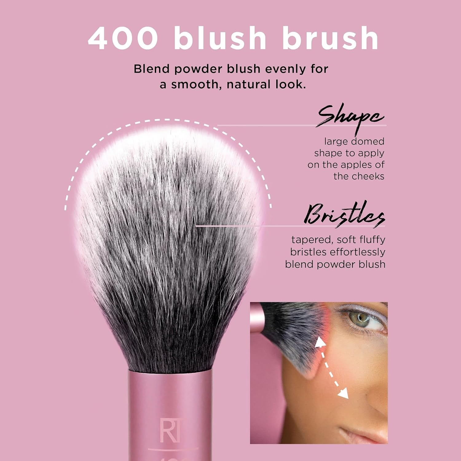 image:imageReal Techniques Tapered Cheek Brush RT 449 Fluffy Blending Brush for Powder Blush amp Highlighter UltraPlush Synthetic Bristles Vegan amp CrueltyFree Makeup Brush 1 CountUltra Plush Blush Brush