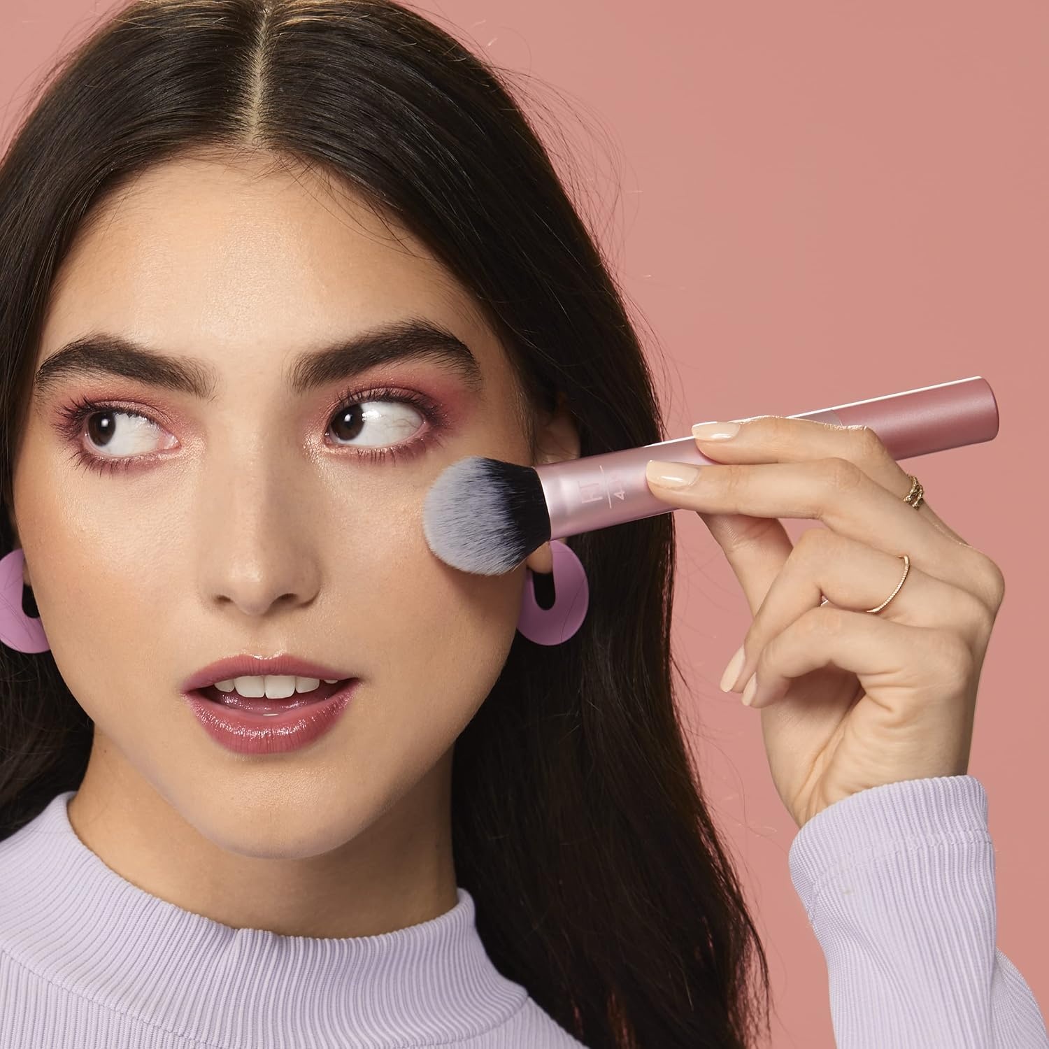 image:imageReal Techniques Tapered Cheek Brush RT 449 Fluffy Blending Brush for Powder Blush amp Highlighter UltraPlush Synthetic Bristles Vegan amp CrueltyFree Makeup Brush 1 CountTapered Cheek Brush