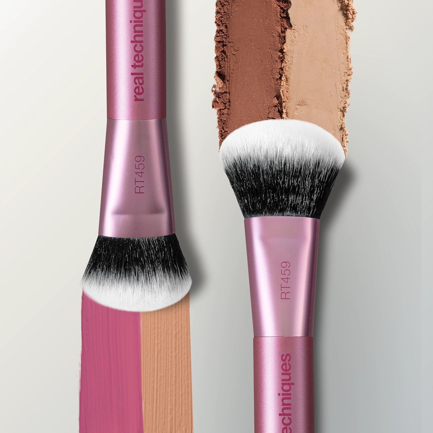 image:imageReal Techniques Ultimate Multi Tasker Brush DualEnded Makeup Brush for Foundation Blush Bronzer amp Powder Precision Sculpting amp Blending UltraPlush Bristles CrueltyFree 1 Count