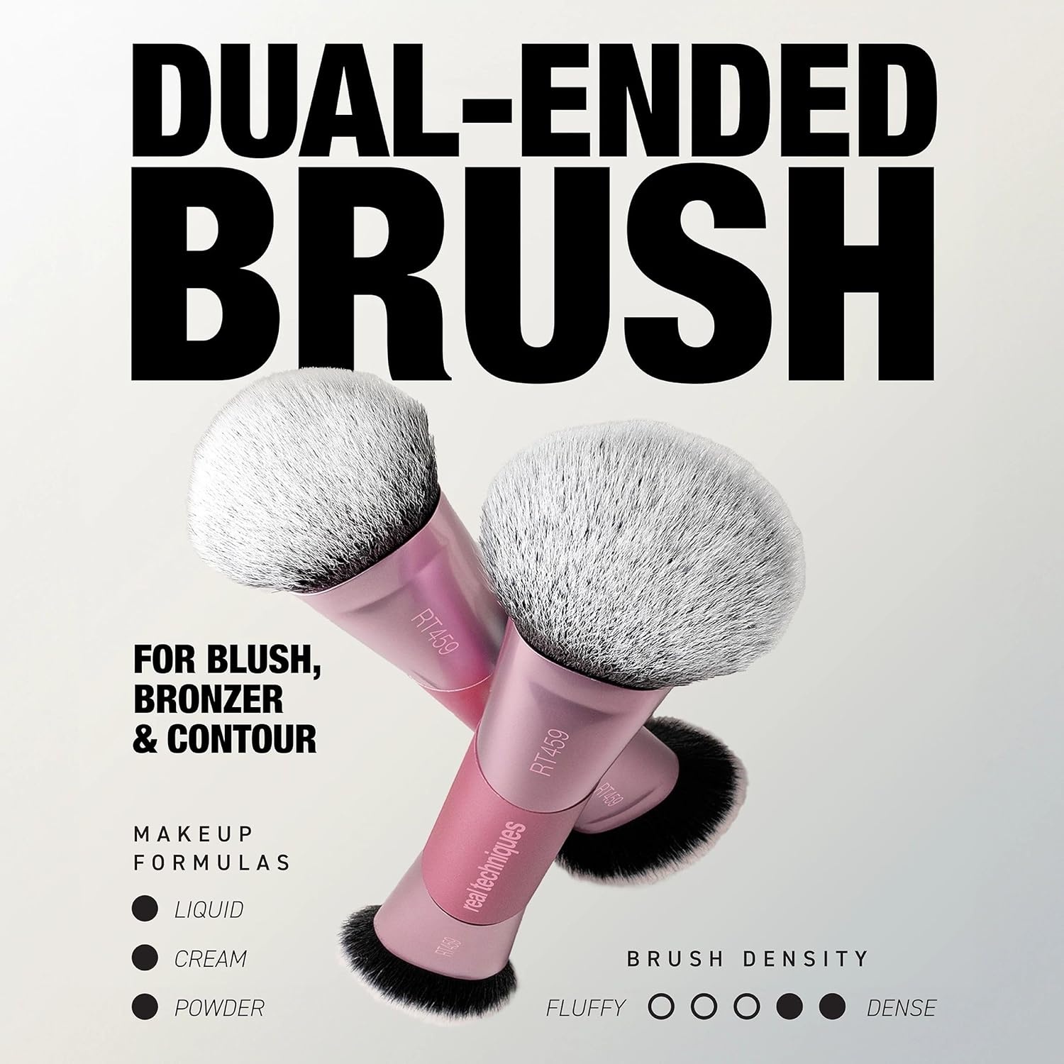 image:imageReal Techniques Ultimate Multi Tasker Brush DualEnded Makeup Brush for Foundation Blush Bronzer amp Powder Precision Sculpting amp Blending UltraPlush Bristles CrueltyFree 1 Count