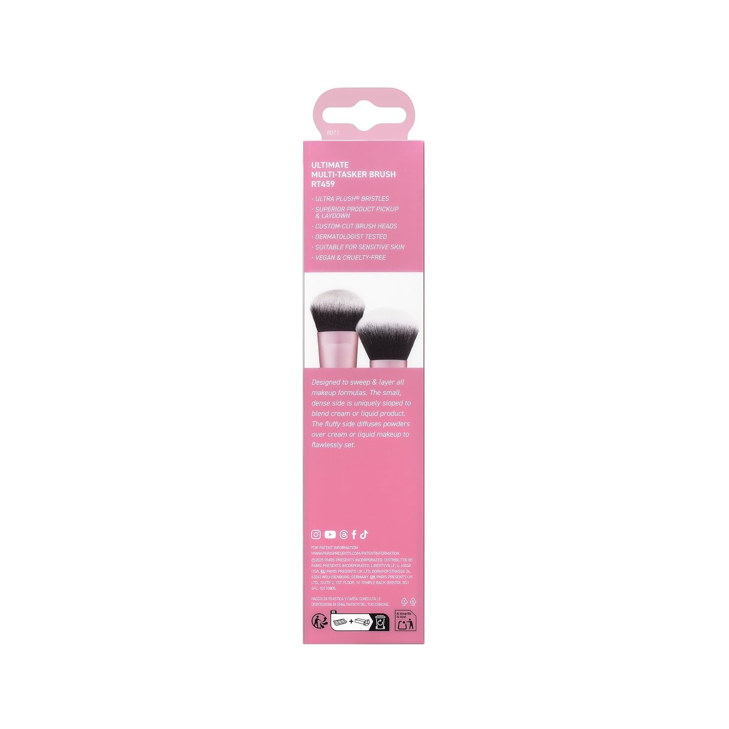 image:imageReal Techniques Ultimate Multi Tasker Brush DualEnded Makeup Brush for Foundation Blush Bronzer amp Powder Precision Sculpting amp Blending UltraPlush Bristles CrueltyFree 1 Count