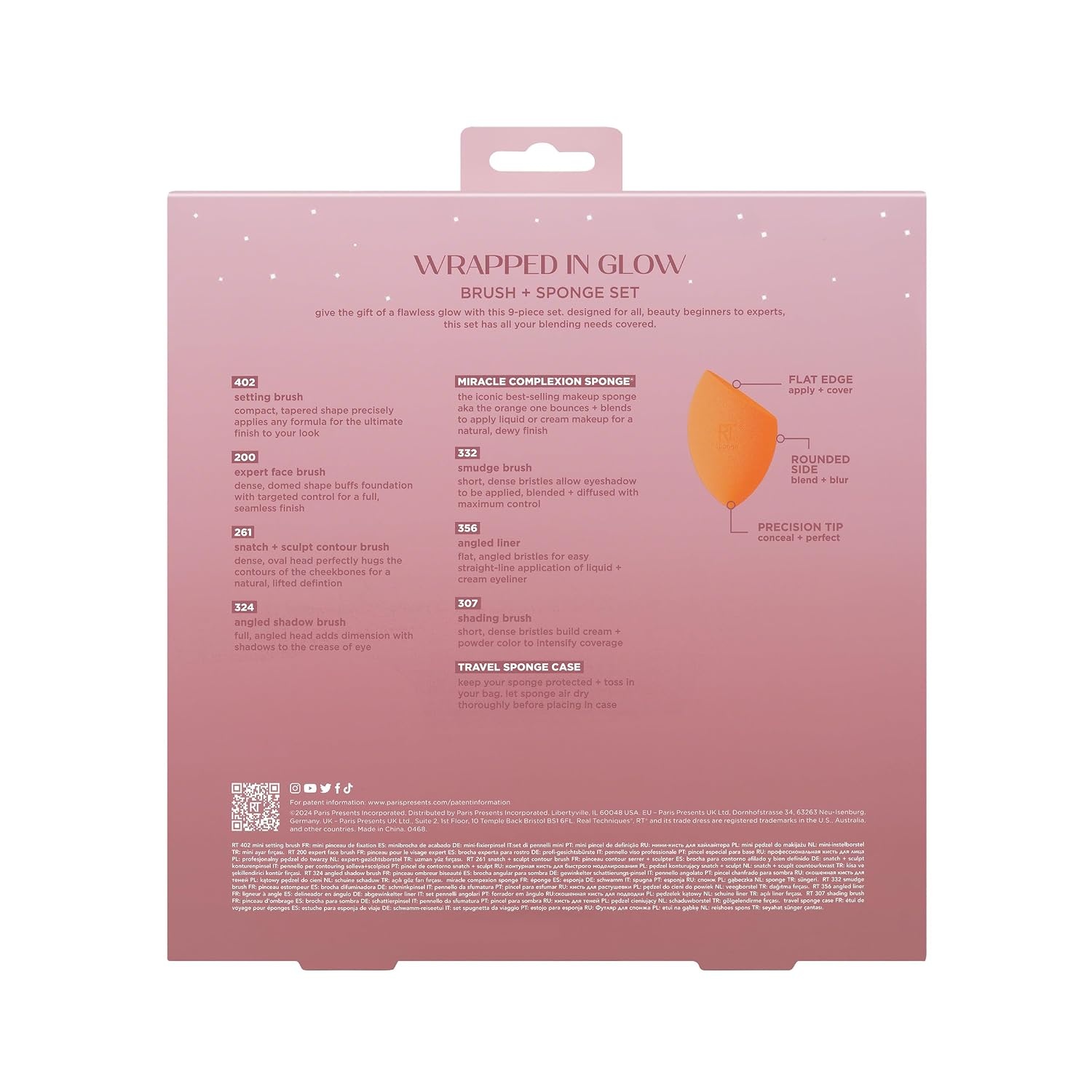 image:imageReal Techniques Wrapped In Glow Brush Sponge 9 Piece Holiday Gift Set Complete Makeup Brush Set Foundation Sponge Seamless Blending amp Travel Case Stocking Stuffer Limited Edition LatexFree