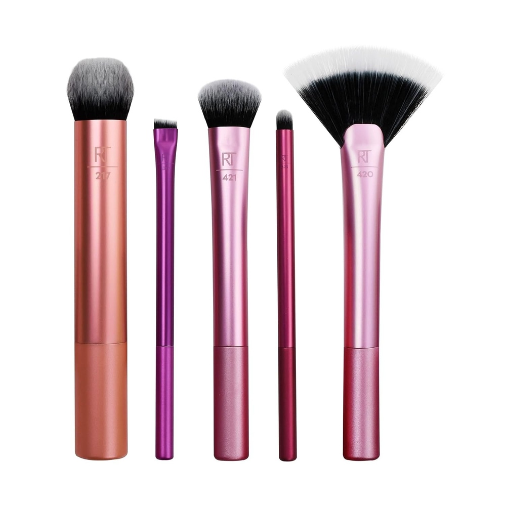image:imageReal Techniques Artist Essentials Makeup Brush Set For Foundation Blush Highlighter Eyeshadow amp Liner Professional Makeup Tools Synthetic Bristles Vegan amp CrueltyFree 5 Piece Set5 Piece Set