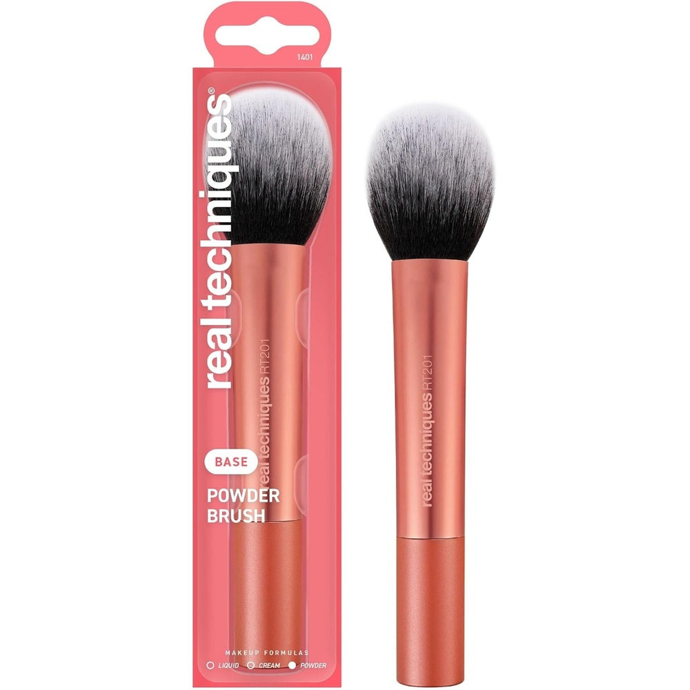 image:imageReal Techniques Cruelty Free Powder Brush With Ultra Plush Custom Cut Synthetic Bristles and Extended Aluminum Ferrules to Build Coverage