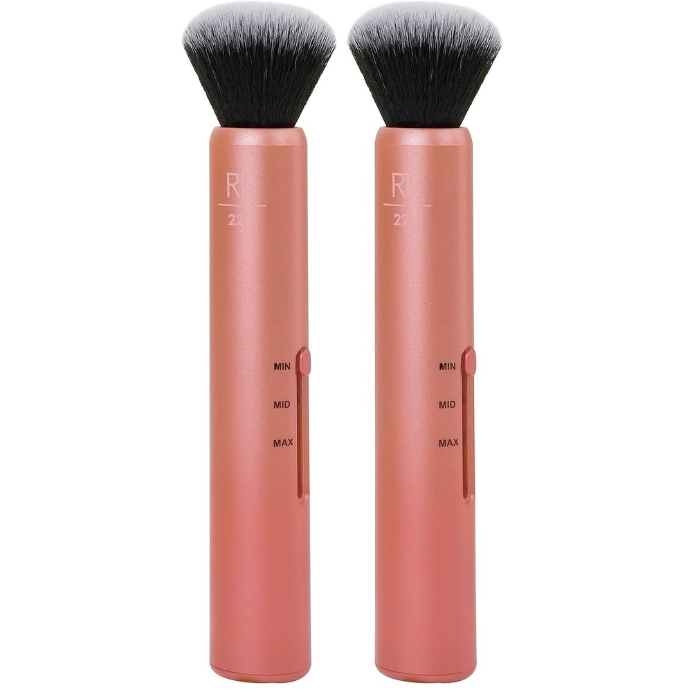 image:imageReal Techniques Custom Complexion Foundation 3in1 Brush Custom Slide For Foundation amp Concealer 3 Settings For Sheer Medium or Focused Application TravelSize Kabuki CrueltyFree 1 Count1 Count Pack of 2