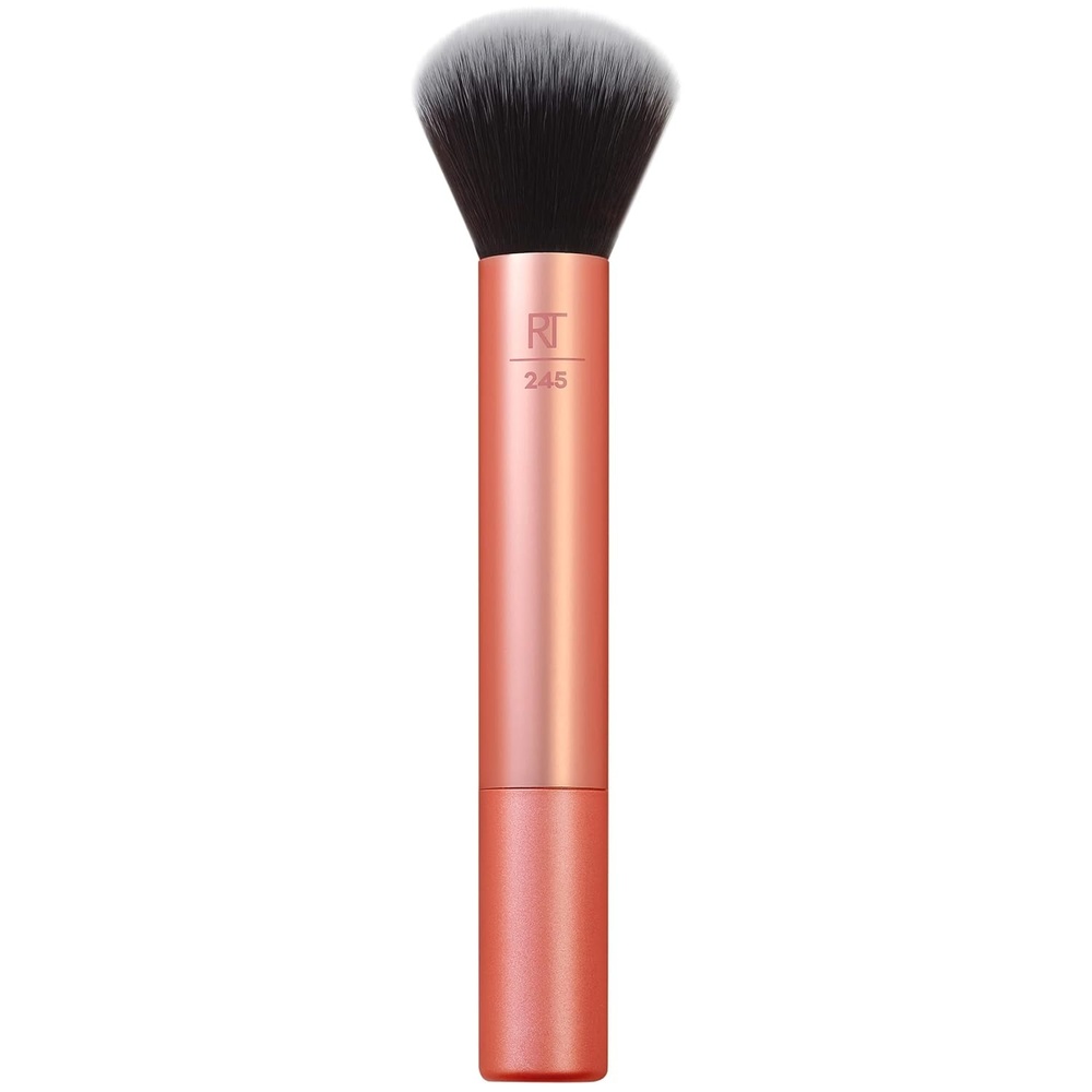 image:imageReal Techniques Everything Face Makeup Brush Flawless Finish Streak Free Makeup Application For Foundation amp Powder Makeup Application Fluffy Face Brush Cruelty Free 1 Count Orange