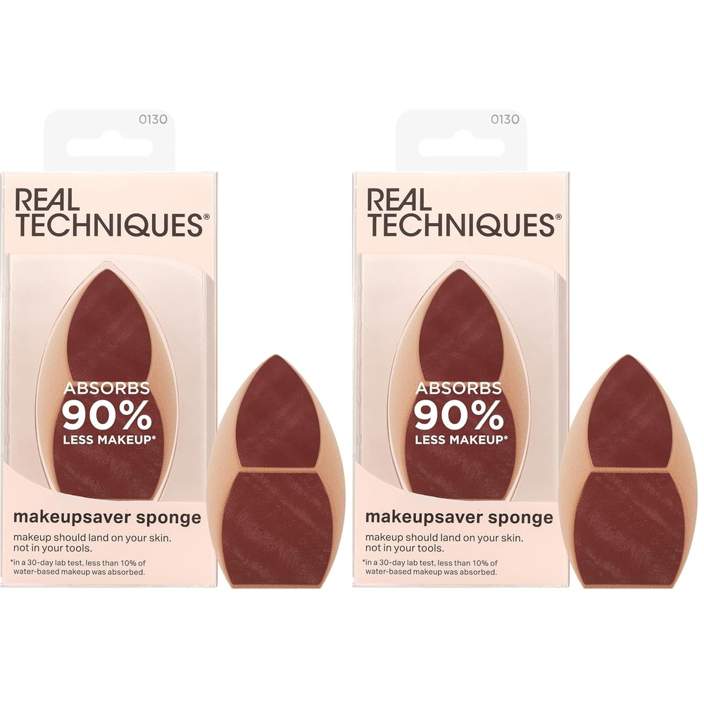image:imageReal Techniques Makeupsaver Sponge Makeup Blender Sponge For Liquid amp Cream Formulations Natural Finish amp Reduces Makeup Waste Targeted Application Cruelty amp LatexFree 1 Count1 Count Pack of 2