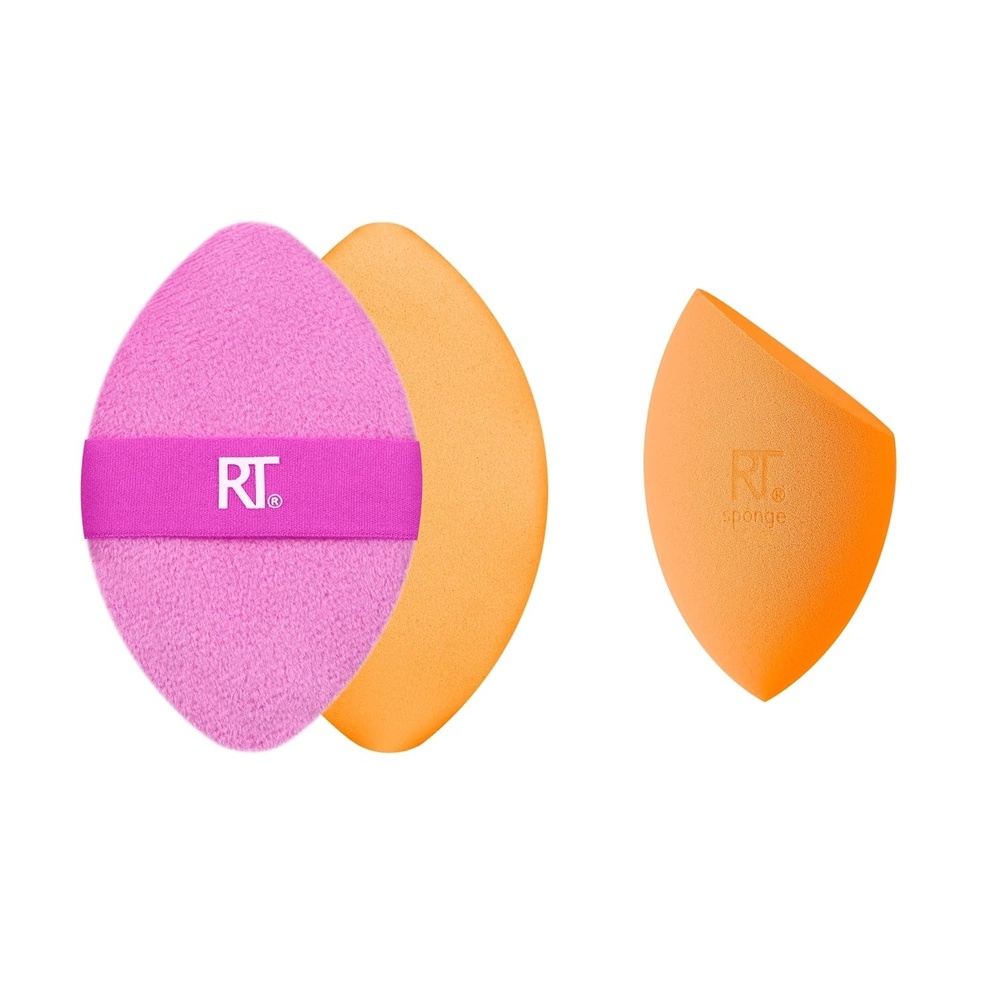 image:imageReal Techniques Miracle Complexion Sponge Miracle 2In1 Powder Puff Makeup Blending Sponge amp DualSided Powder Puff For Liquids Creams amp Powders Vegan amp LatexFree 2 Count