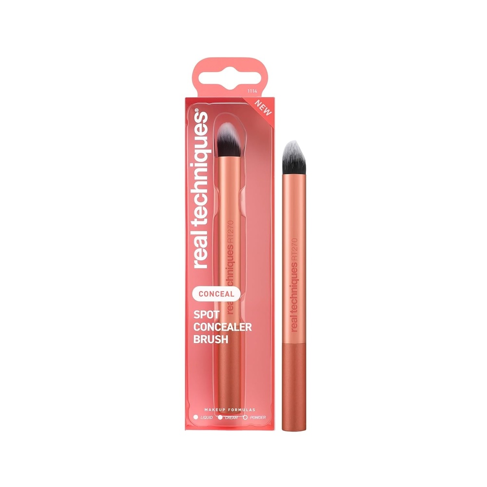 image:imageReal Techniques Spot Concealer Brush Precision Makeup Brush for Targeted Coverage of Blemishes Redness amp Detail Areas For Liquid amp Cream Concealer UltraPlush Bristles CrueltyFree 1 Count