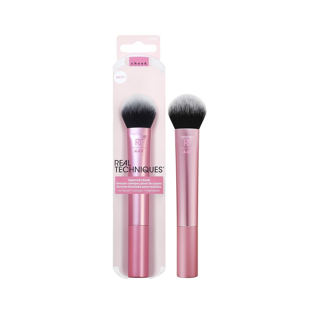 image:imageReal Techniques Tapered Cheek Brush RT 449 Fluffy Blending Brush for Powder Blush amp Highlighter UltraPlush Synthetic Bristles Vegan amp CrueltyFree Makeup Brush 1 CountTapered Cheek Brush