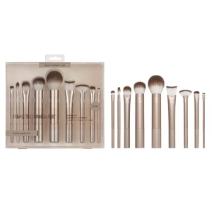 Real Techniques 9 Piece Au Naturale Makeup Brush Set, For Liquid, Cream, & Powder Eyeshadow, Foundation, Blush, Bronzer & Contour, Travel Friendly Brushes, Gift Set, Cruelty-Free Bristles(9 Piece Set)