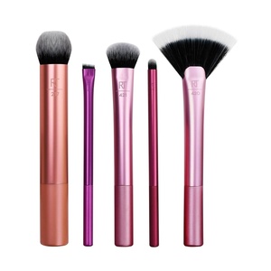 Real Techniques Artist Essentials Makeup Brush Set, For Foundation, Blush, Highlighter, Eyeshadow, & Liner, Professional Makeup Tools, Synthetic Bristles, Vegan & Cruelty-Free, 5 Piece Set(5 Piece Set)