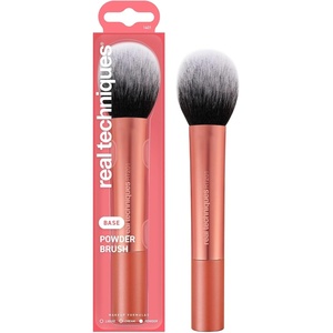 Real Techniques Cruelty Free Powder Brush With Ultra Plush Custom Cut Synthetic Bristles and Extended Aluminum Ferrules to Build Coverage