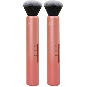 Real Techniques Custom Complexion Foundation 3-in-1 Brush, Custom Slide For Foundation & Concealer, 3 Settings For Sheer, Medium, or Focused Application, Travel-Size Kabuki, Cruelty-Free, 1 Count(1 Count (Pack of 2))