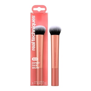 Real Techniques Expert Face Professional Foundation Makeup Brush for Even Streak Free Application, Dense Bristles For Buffing, Orange, 1 Count(Expert Face Liquid Foundation Makeup Brush)