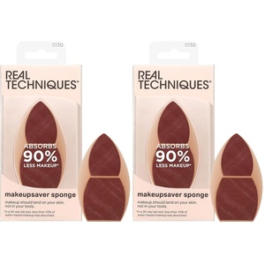 Real Techniques Makeupsaver Sponge, Makeup Blender Sponge For Liquid & Cream Formulations, Natural Finish & Reduces Makeup Waste, Targeted Application, Cruelty & Latex-Free, 1 Count(1 Count (Pack of 2))