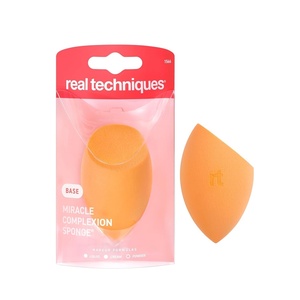 Real Techniques Miracle Complexion Sponge + Concealer Sponge Duo, Makeup Blending Sponges For Foundation & Concealer, Offers Light To Medium Coverage, Natural, Dewy Makeup, Latex-Free Foam 2 Count(Miracle Complexion Sponge  1 Count)
