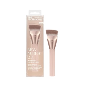 Real Techniques New Nudes Blurred Base Kit, 5 Piece Face Makeup Brush Set with Powder Puff, for Foundation, Concealer, Blush, Contour & Powder Blending, Soft Bristles, Cruelty-Free(Sponge Duo  2 Count)