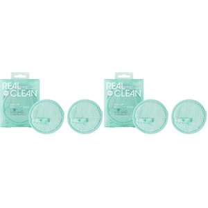 Real Techniques Real Clean Makeup Remover Pads, Reusable Makeup-Removing Rounds, Dual-Sided For Toner, Essence, Eye & Face Makeup Removal, For All Skin Types, 2 Count(2 Count (Pack of 2))